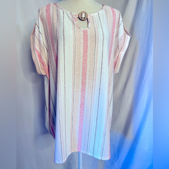 Cure Tops - Cure Pink Striped Blouse